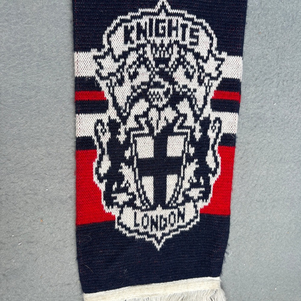 Vintage London Knights Ice Hockey Scarf Play Off Champions 2000 Navy Red White